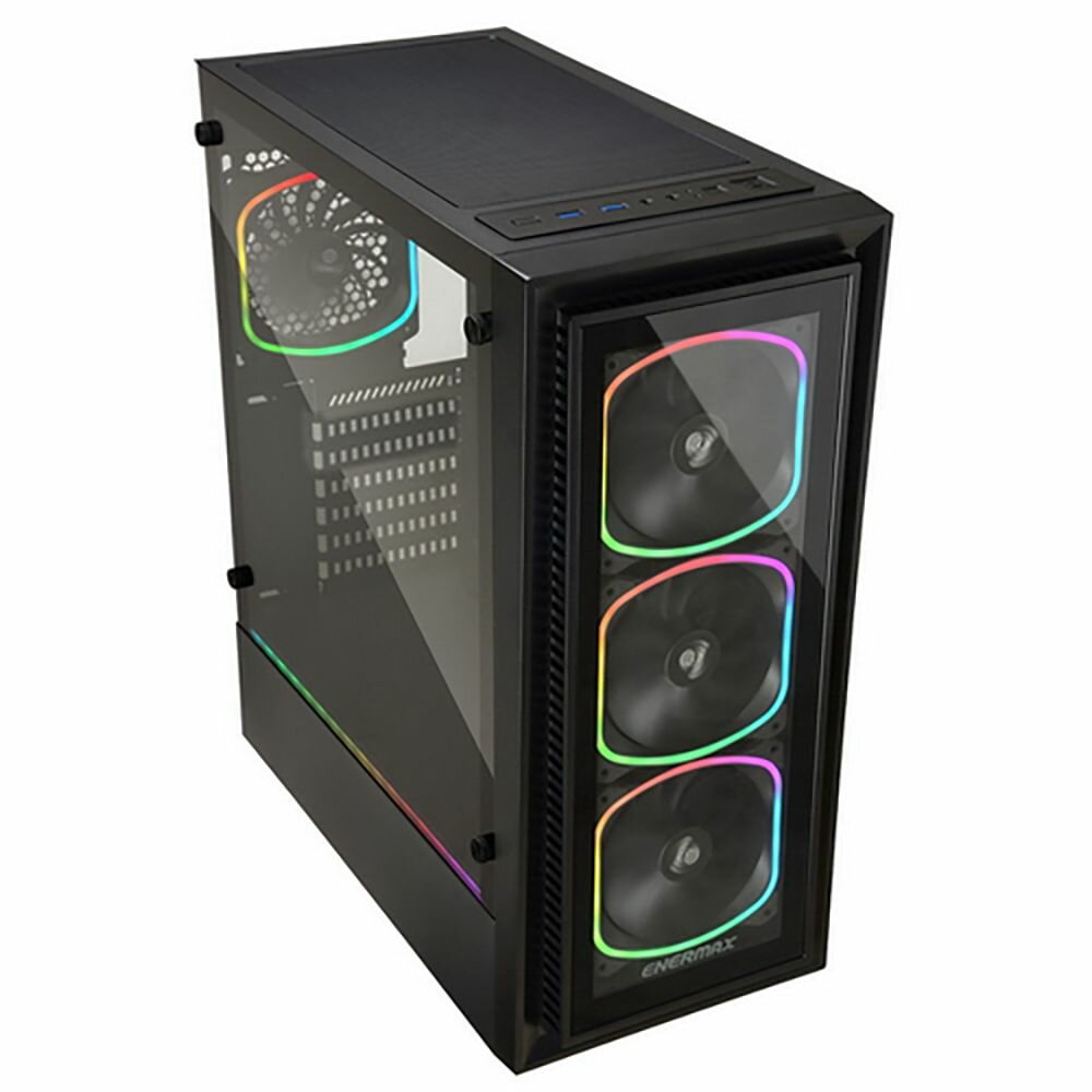Корпус ATX Enermax черный, без БП, с окном, 2*USB 3.2, audio - фото №10