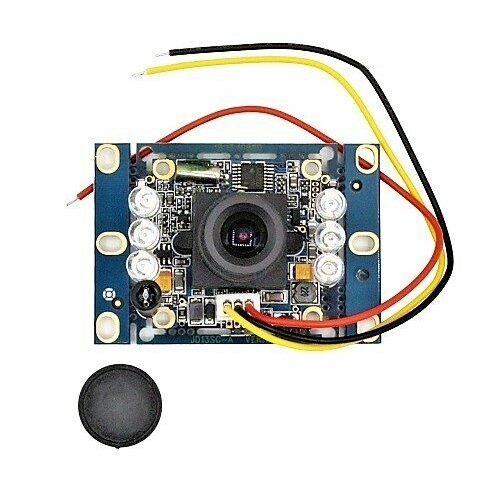 Модуль видеокамеры MP1900 38х38мм 2 шт аналоговый цветной CCD PAL формат ночное видение линза 36мм обзор 90гр 317500₽