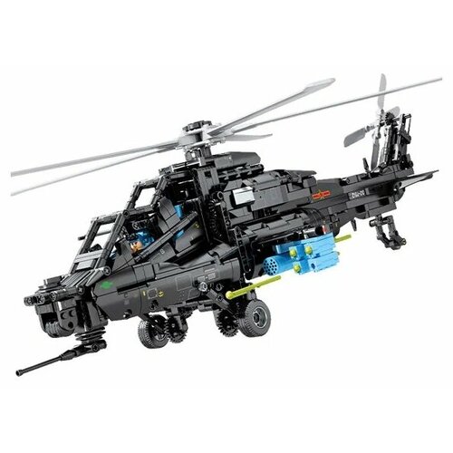 Конструктор боевой вертолет на радиоуправлении Sembo Block 705993 брелок металл вертолет лопасти крутятся микс 2х5 5х3 8 см