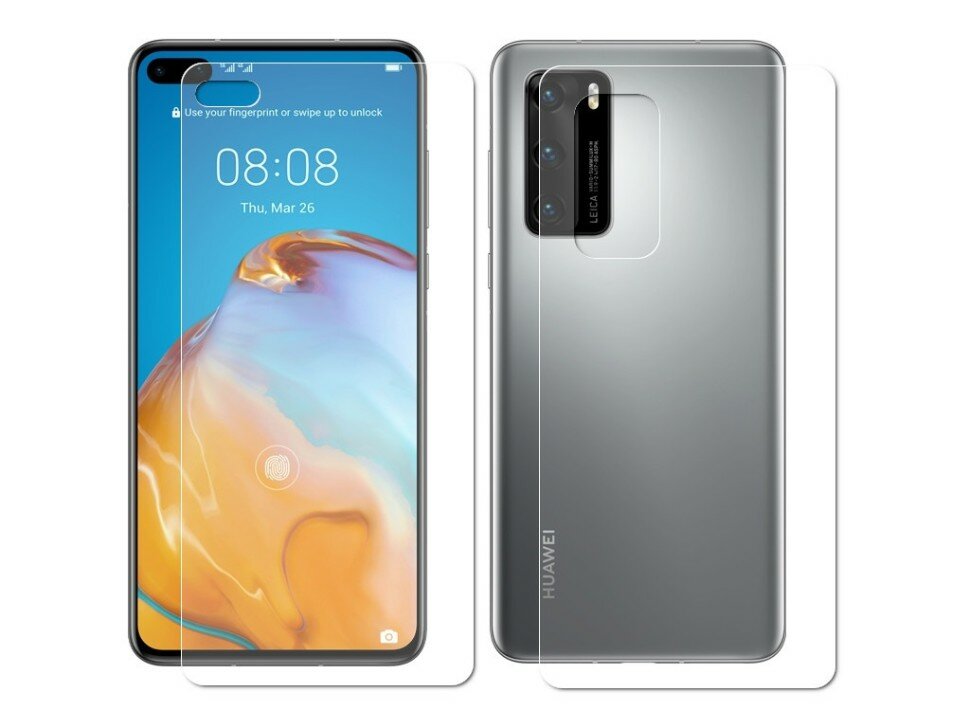 Защитная пленка LuxCase для Huawei P40 Front and Back 0.14mm Transparent 86030 - фото №8