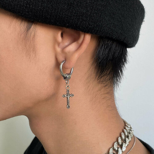 Серьги с подвесками, конго, серебристый