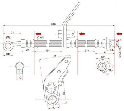 Шланг тормозной fr honda accord 02- lh Sat ST01465SDAA01 Honda: 01465-SDA-A00 01465-SDA-A01 01465-SDA-A03