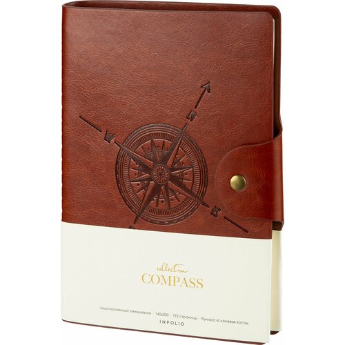 Ежедневник недатированный , Infolio, 140х200 мм, 192 стр, Compass I1386/brown