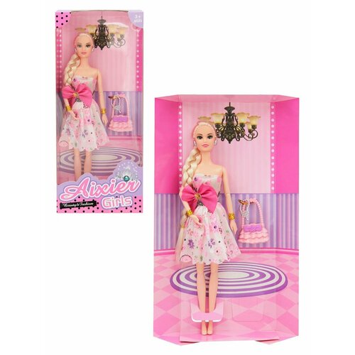 Кукла Aixier Girls 30 см аксессуары в белом платье с цветами AX168-KR8 695₽