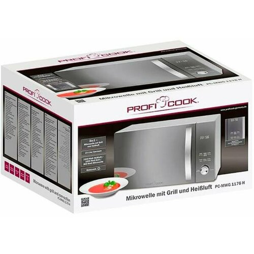 отдельностоящая микроволновая печь profi cook pc mwg 1176 h СВЧ Profi Cook PC-MWG 1176 800 Вт серебристый