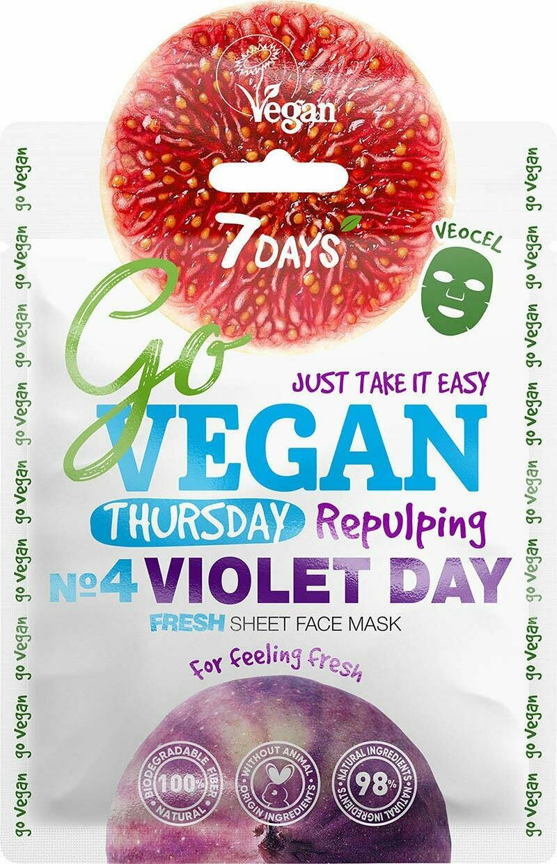Маска для лица 7 Days Go vegan Tuesday тканевая 25г