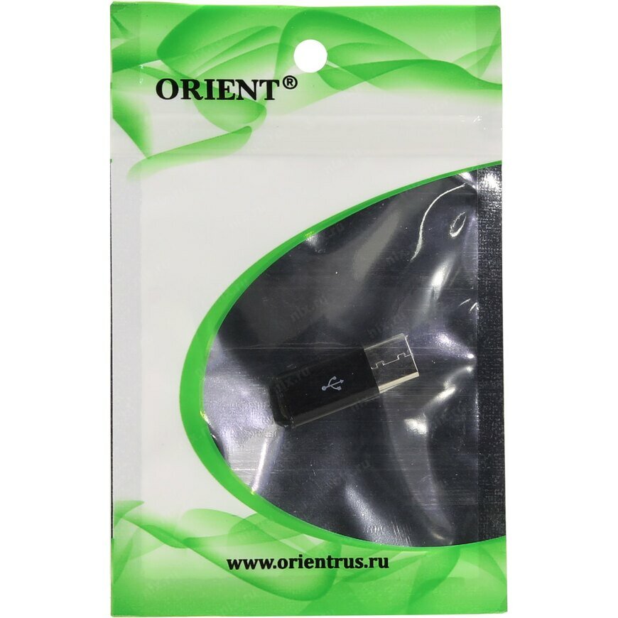 фото Переходник ORIENT, USB2.0(CM/micro-BF), черный [UC-201]
