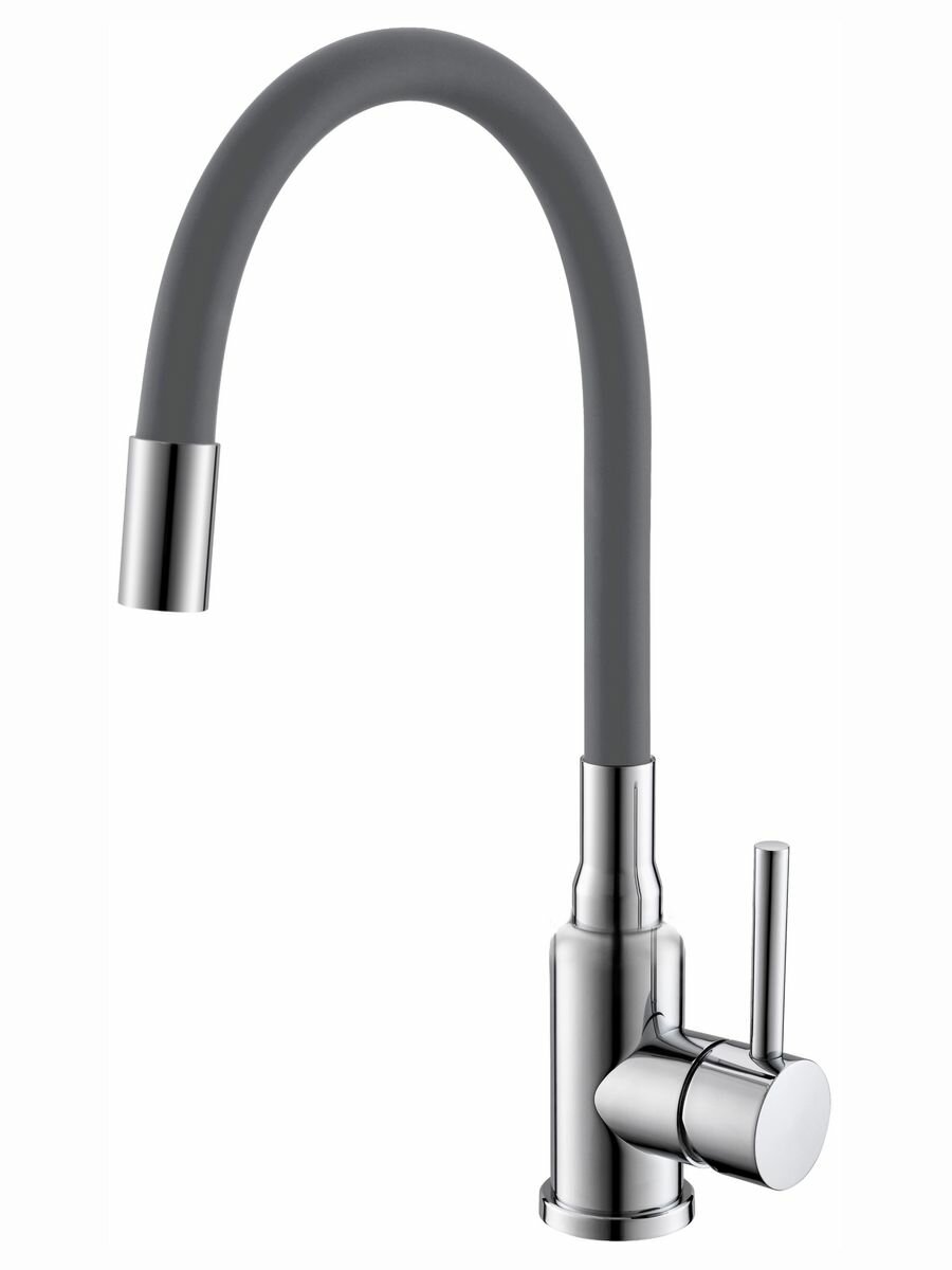 фото Смеситель для кухни ALVEUS FLEXA WHITE-SAT матовый белый с гибким изливом