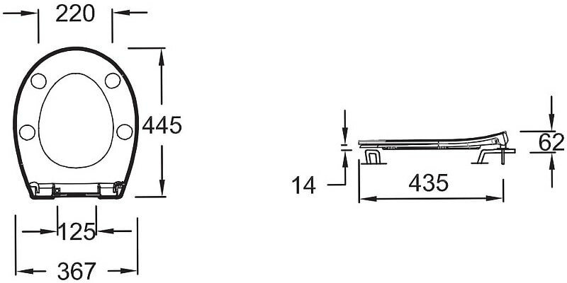 Крышка-сиденье Jacob Delafon Patio E23157-00 тонкое с микролифтом