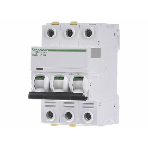 Миниатюрный автоматический выключатель 3-р C50A A9F04350 – Schneider Electric – 3606480440717 миниатюрный автоматический выключатель schneider electric a9f18450 ic65n 4p c50a