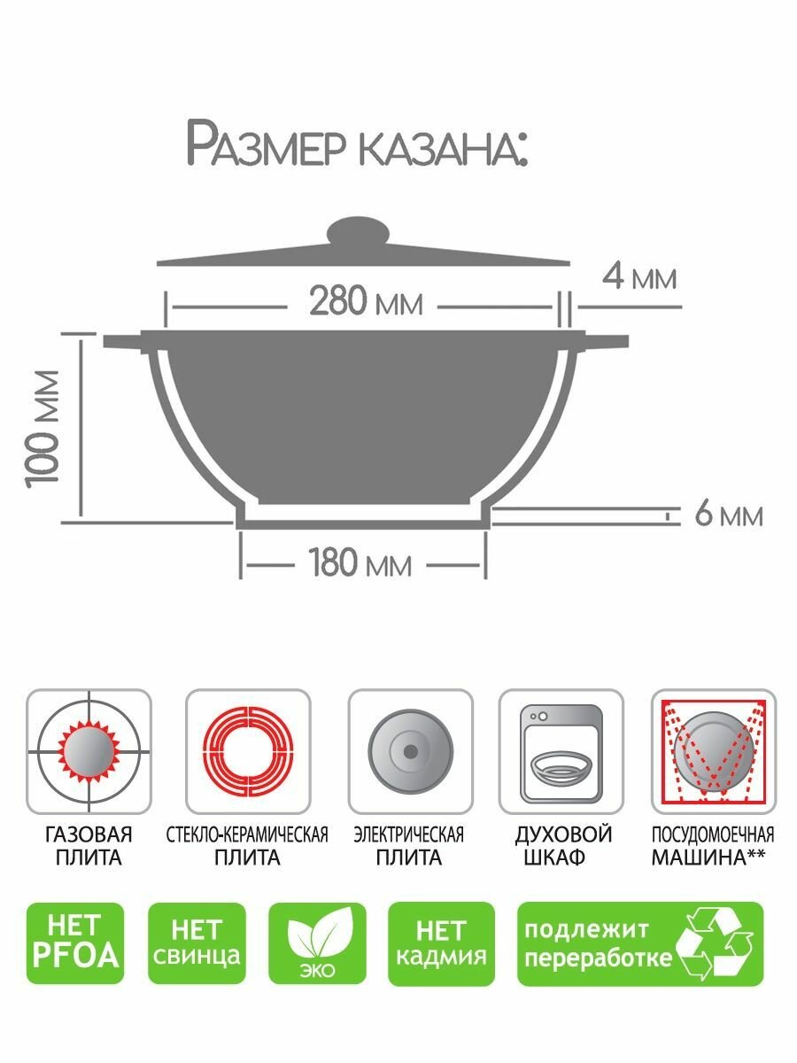 Казан для индукционной плиты 4л, Горница — фото 1