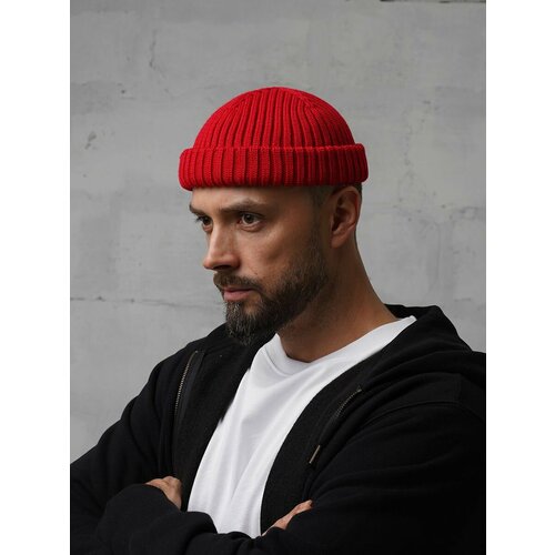 Шапка докер ALEKON, размер 54/60, красный вязаная шапка fallout шапка бини шапка бини хипстер унисекс
