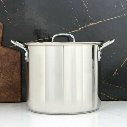 Кастрюля Общепит 15 л d 30 см h 25 см металлическая крышка с теплораспределительным слоем 21075₽