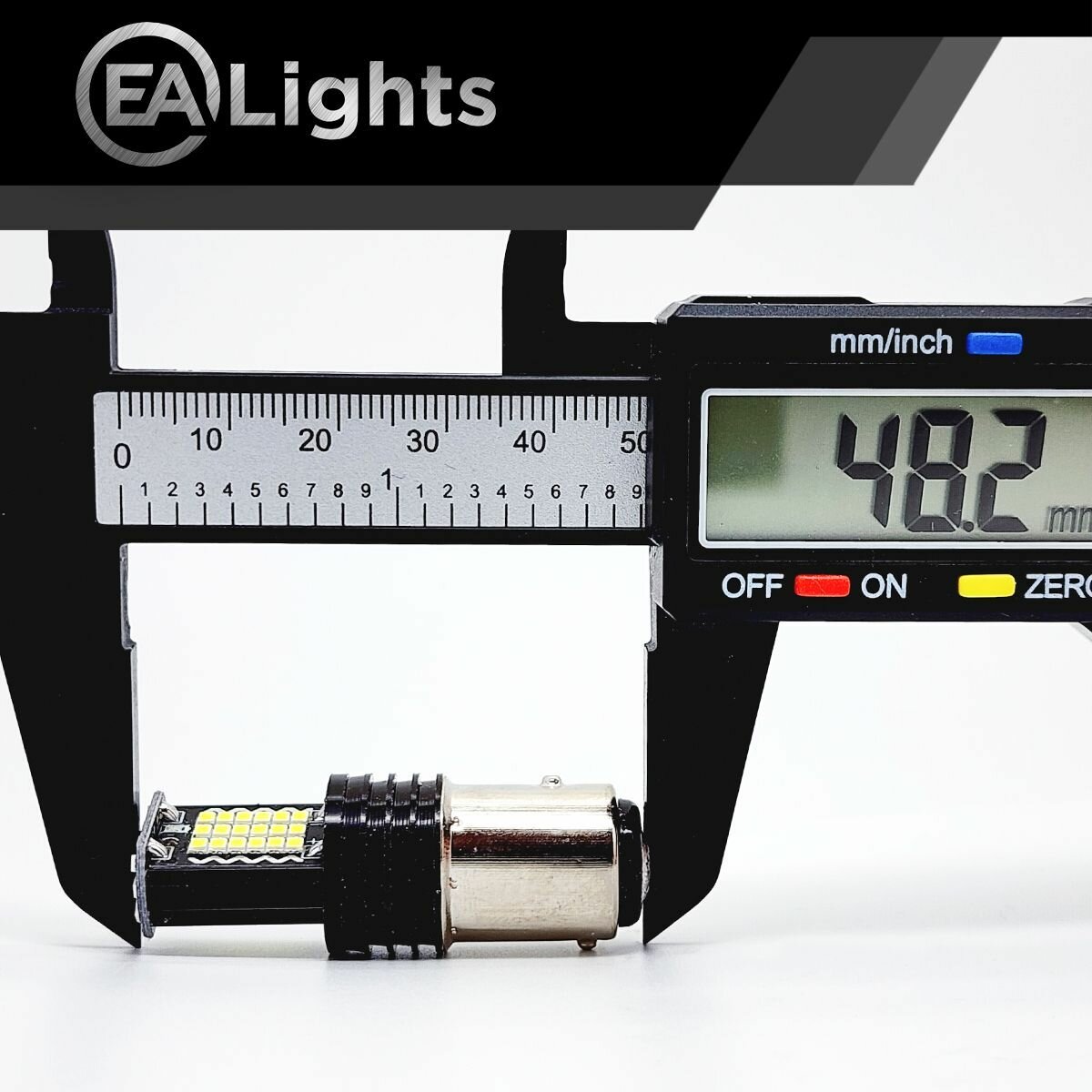 Автомобильная светодиодная LED лампа BAY15D P21W5W (чип 2016-48) для габаритных огней и ДХО, 12в белый свет, 2 шт