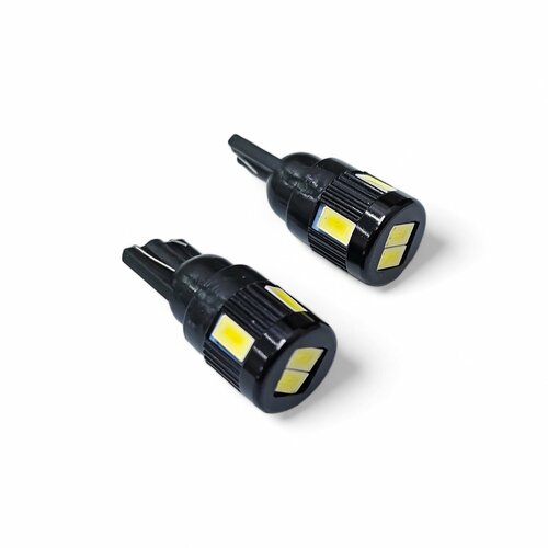 Светодиод Т10 - 6SMD 5630 белый М5 блистер, 2 шт МаякАвто 12т10б-6смд5630-2