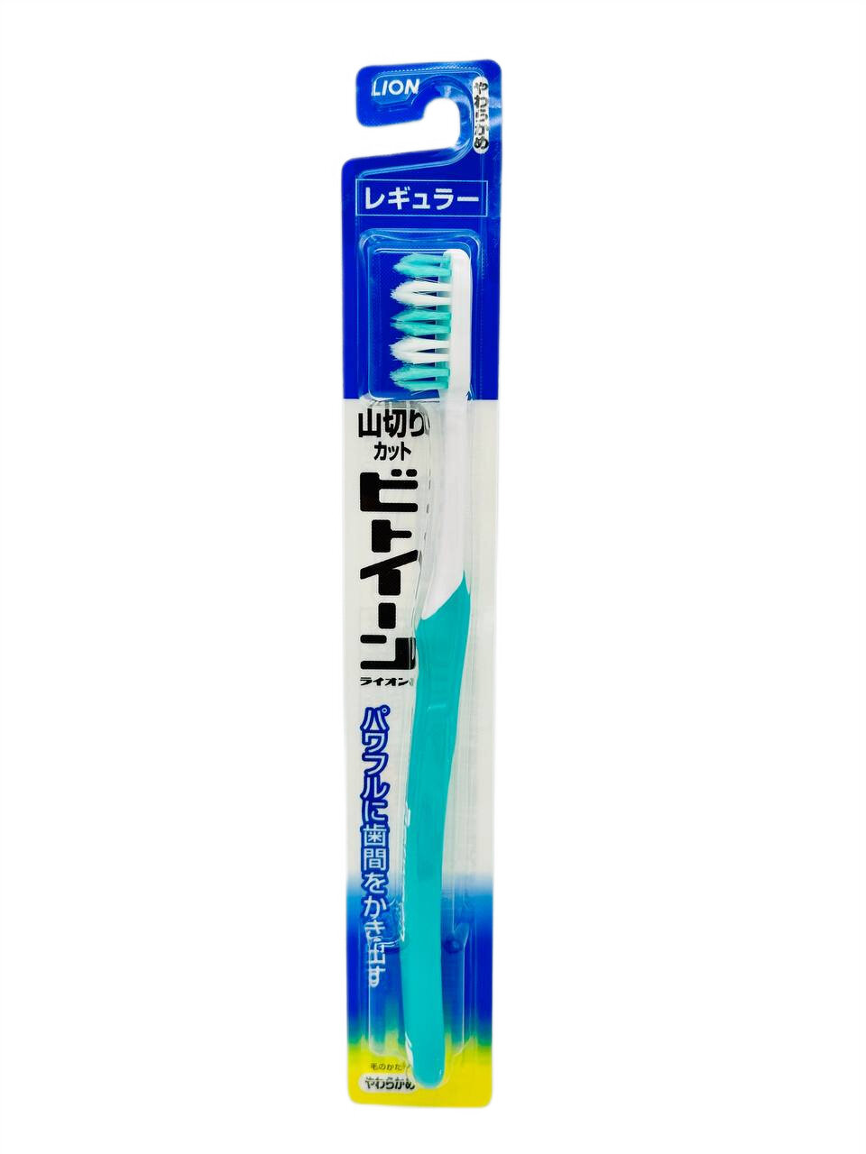 фото LION Зубная щетка Between Brush Regular Soft с косым срезом щетинок, мягкая, зеленая