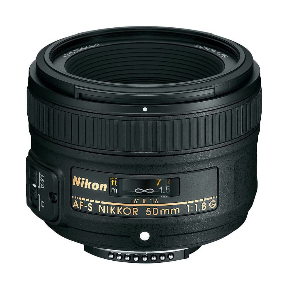 Объектив Nikon 50mm f/1.8G AF-S Nikkor, стандартный, фиксированный, черный