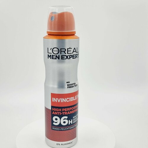 LOREAL Men Expert Дезодорант-спрей Invincible High Performance 96 ч для мужчин 150 мл из Финляндии 1299₽