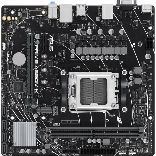 Материнская плата ASUS PRIME A620M-K, AM5, A620, 2*DDR5, 4*SATA, 1*M.2, 4*USB 3.2, 2*USB 2.0, 2*PCIx16, 1*PCIx1, VGA+HDM
