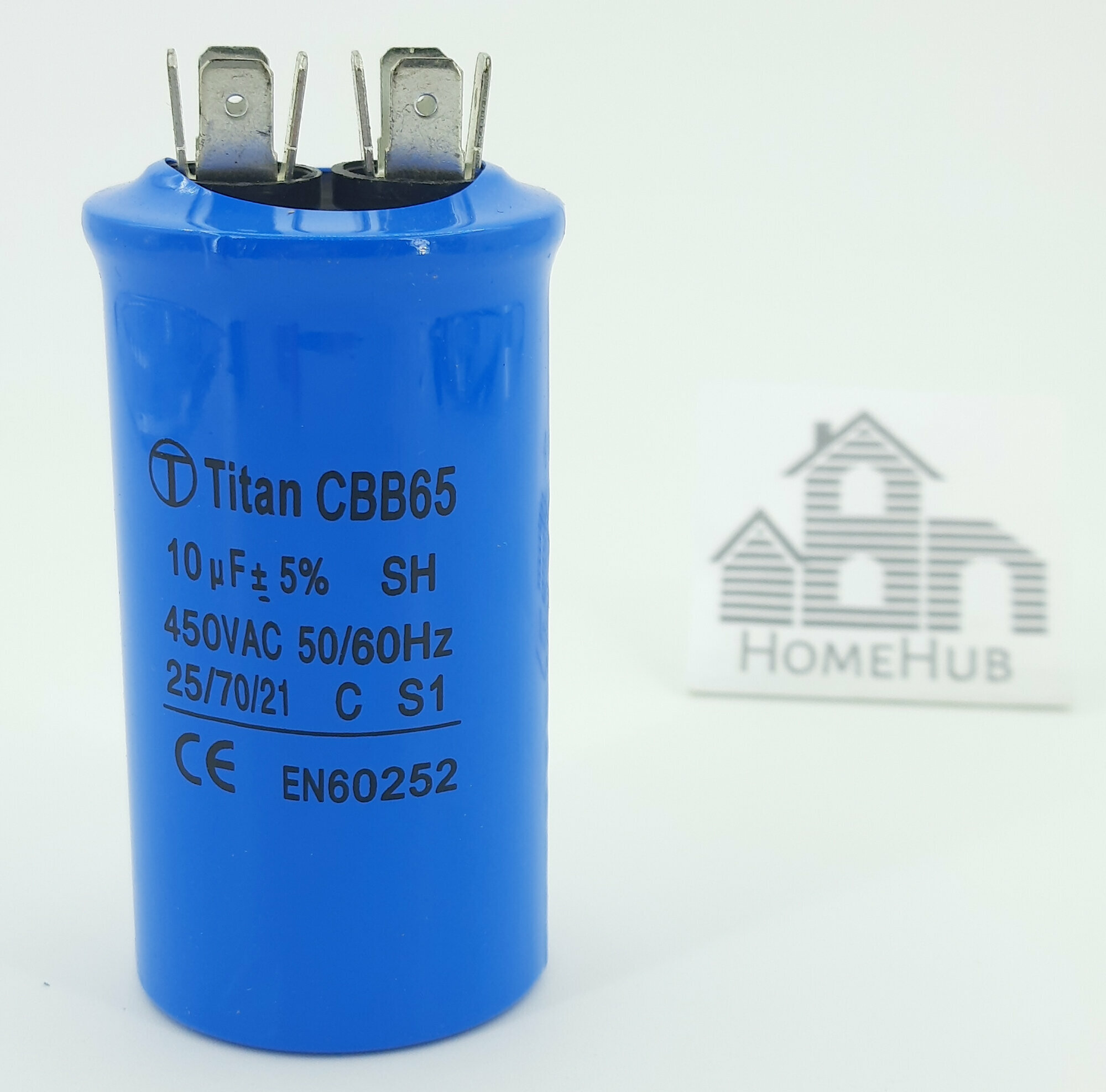 Пусковой конденсатор 10uF(мкф), 450V, CBB-65, 40x75, клеммы