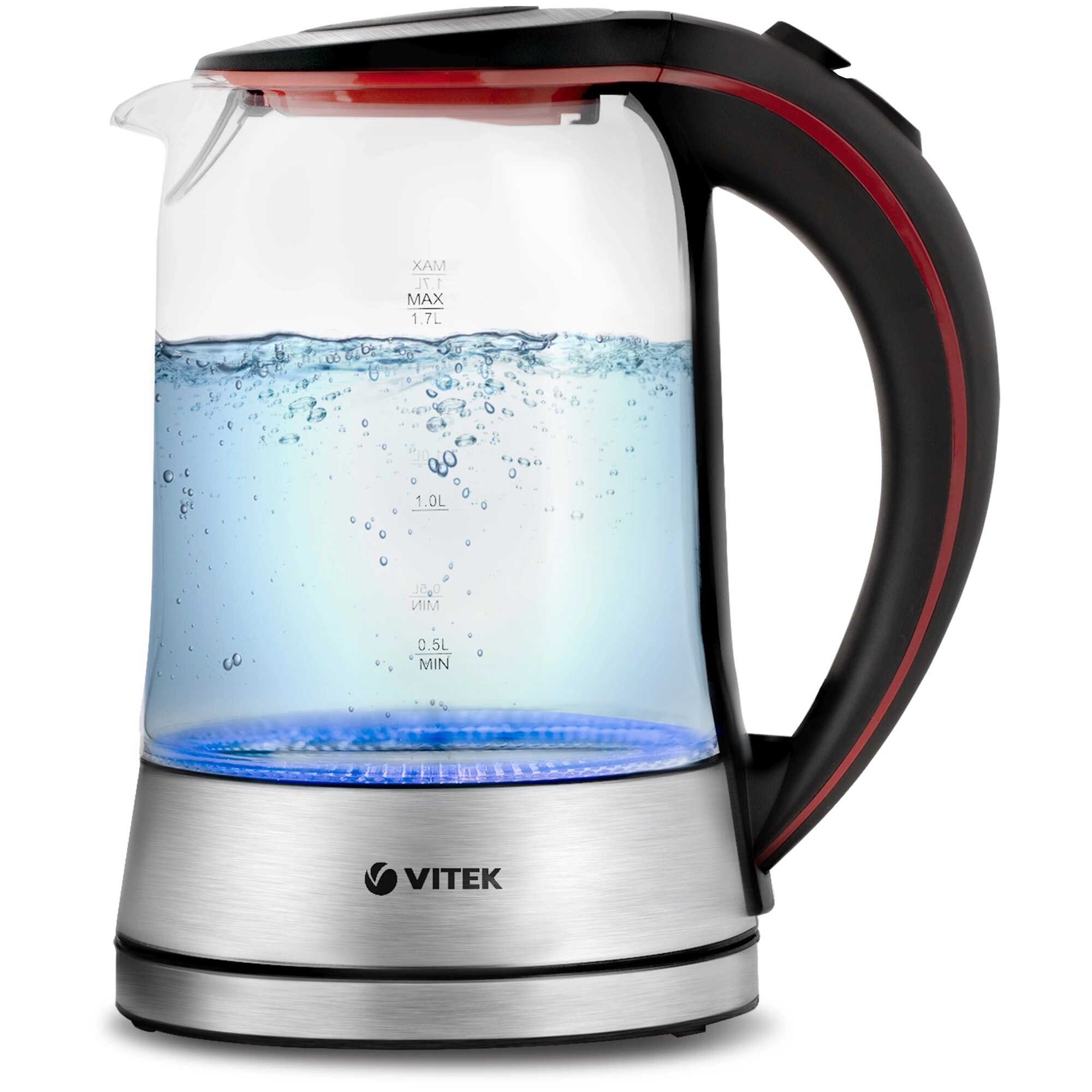 Чайник электрический Vitek VT-7009 прозрачный, стекло