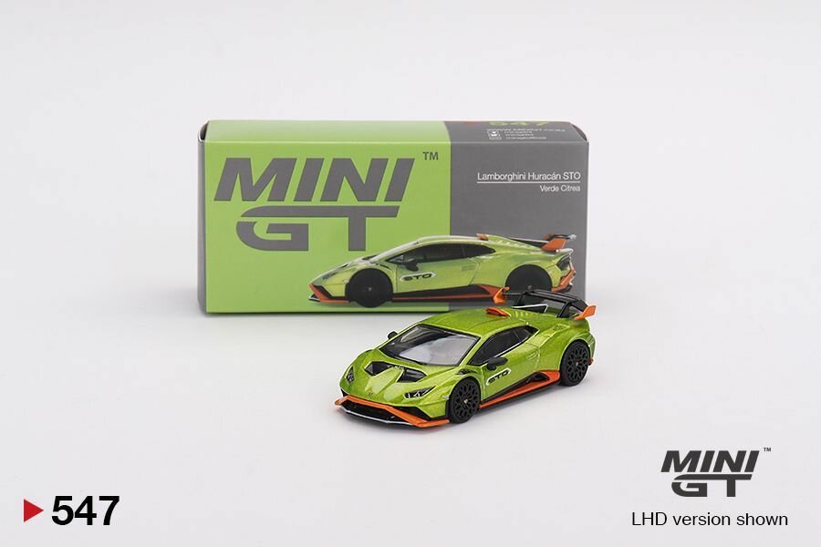 Коллекционная Premium машинка Mini GT Lamborghini Huracan STO Verde Citrea #547 (year 2023, MGT00547)