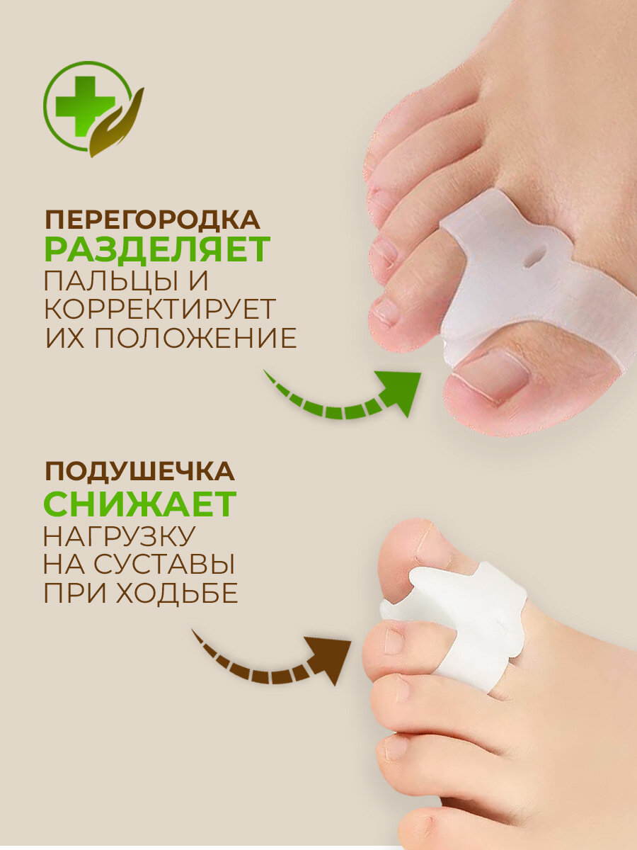 Изображение Межпальцевые ортопедические разделители Wellness Ultrecare, многоразовые, силикон 2 штуки