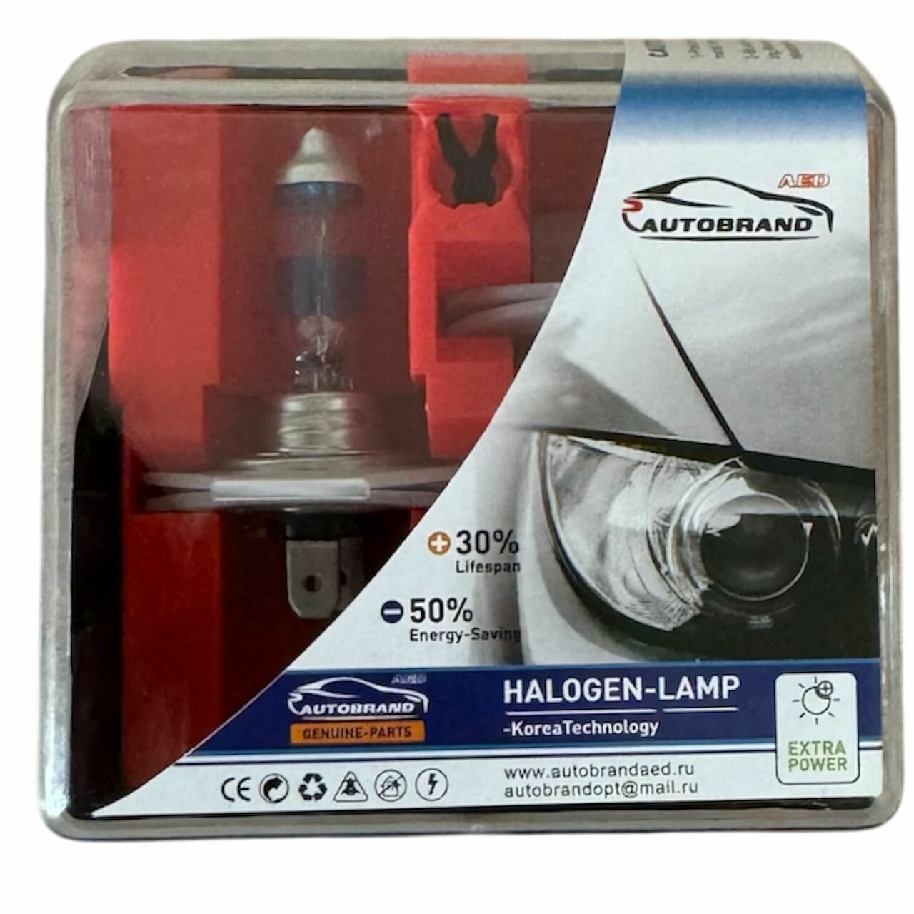 Лампа галогенная H7 12V 55W+30% ,2 шт — фото 1