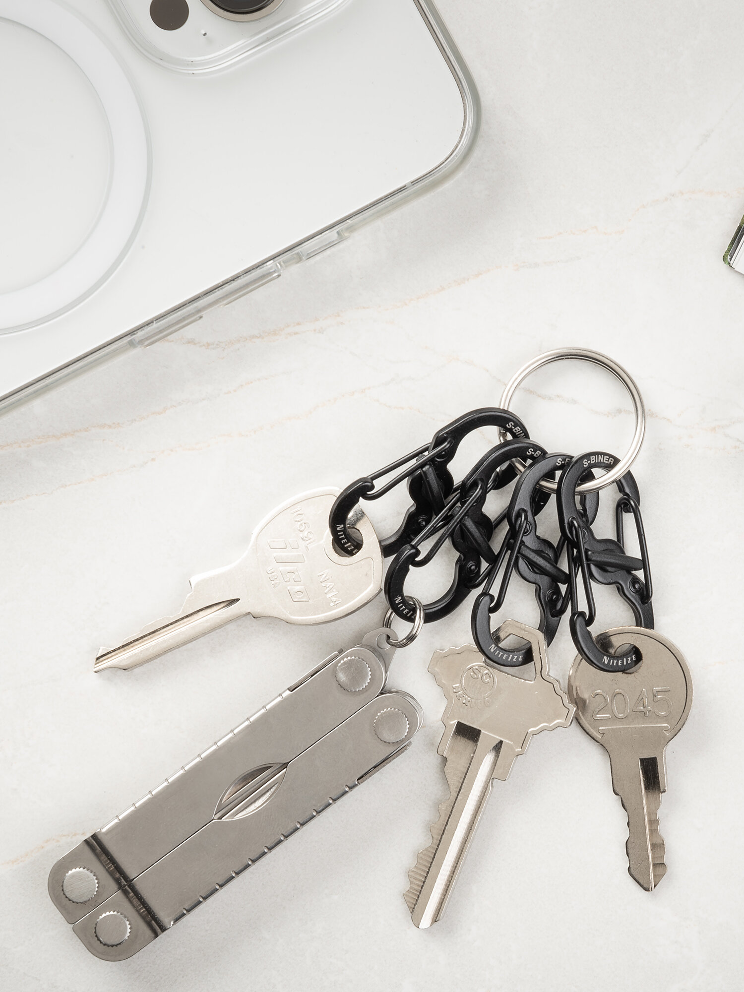 Брелок-карабин Nite Ize, 2 шт., черный — фото 1