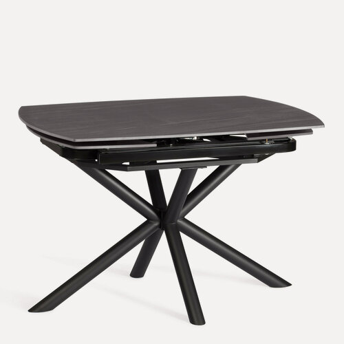 Изображение товара Керамический стол обеденный кухонный TetChair, раздвижной (120+30+30)x80x75 см, керамика матовая, металл, темно‑серый/черный