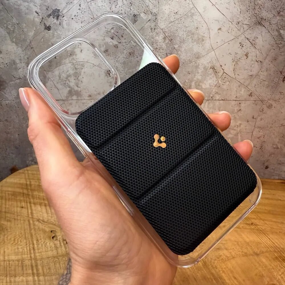 Картхолдер Spigen MagSafe Smart Fold для iPhone с функцией подставки / Черный