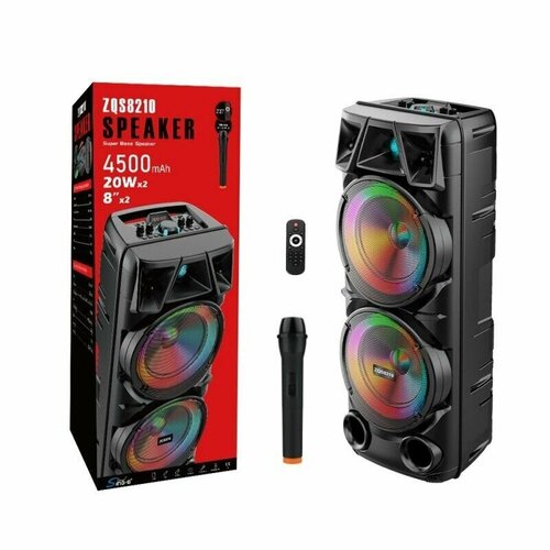 Беспроводная большая колонка ZQS8210 speaker на колесиках с микрофоном и пультом колонка блютуз с цифровым дисплеем караоке 788800₽