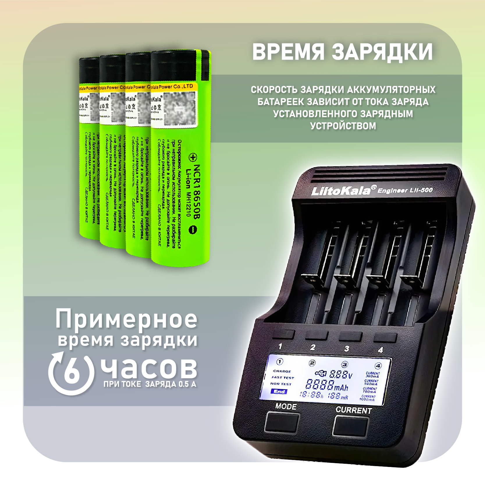 Аккумулятор LiitoKala 18650 Li-ion 3.7В 3400mAh до 10А незащищенный + кейс для хранения, 2 шт. — фото 1