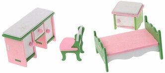 Комплект Детская деревянная кукольная мебель Кукольный домик Миниатюрные детские игрушки Подарки #9