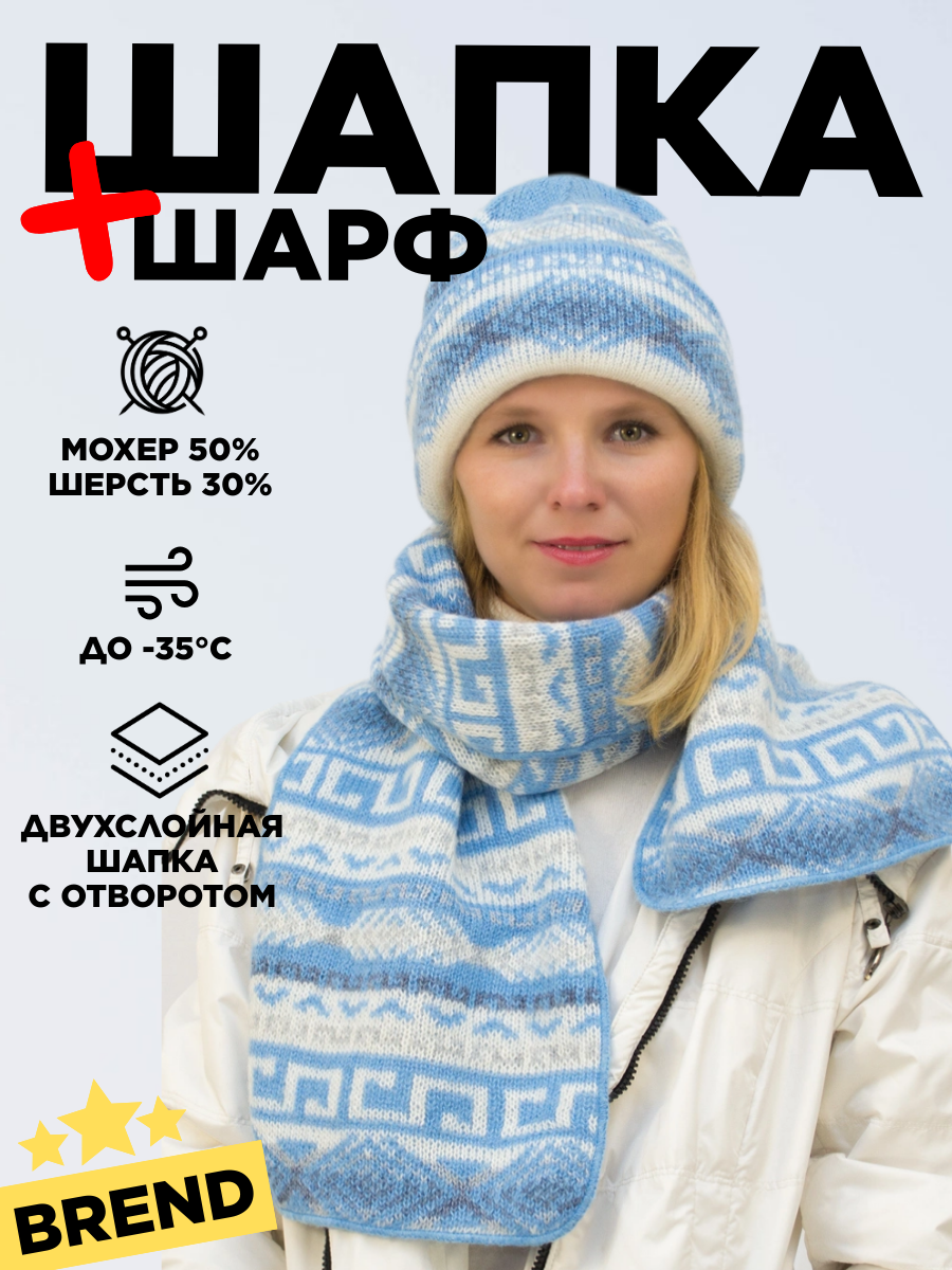 Шапка-бини LanaCaps Зима для женщин