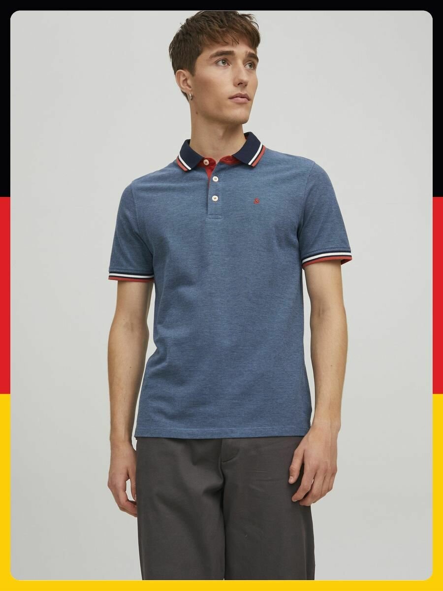 Поло спортивное Jack & Jones, размер L, синий