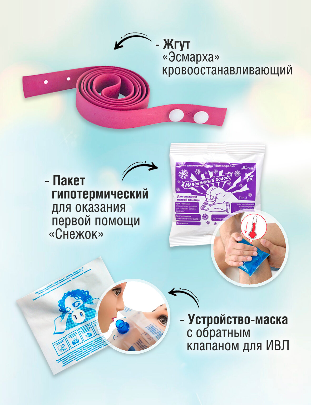 Картинки Аптечка медицинская по оказанию первой помощи укомплектованная - автомобильная новый состав 2025 по гост