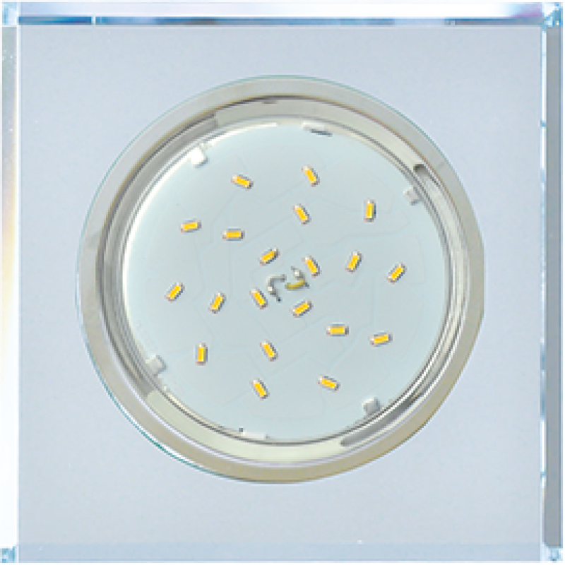 Светодиодные LED панели Ecola GX53-H4 светильник Стекло Квадрат скошенный край хром-хром (зеркальный) 38x120 FM53SNECH