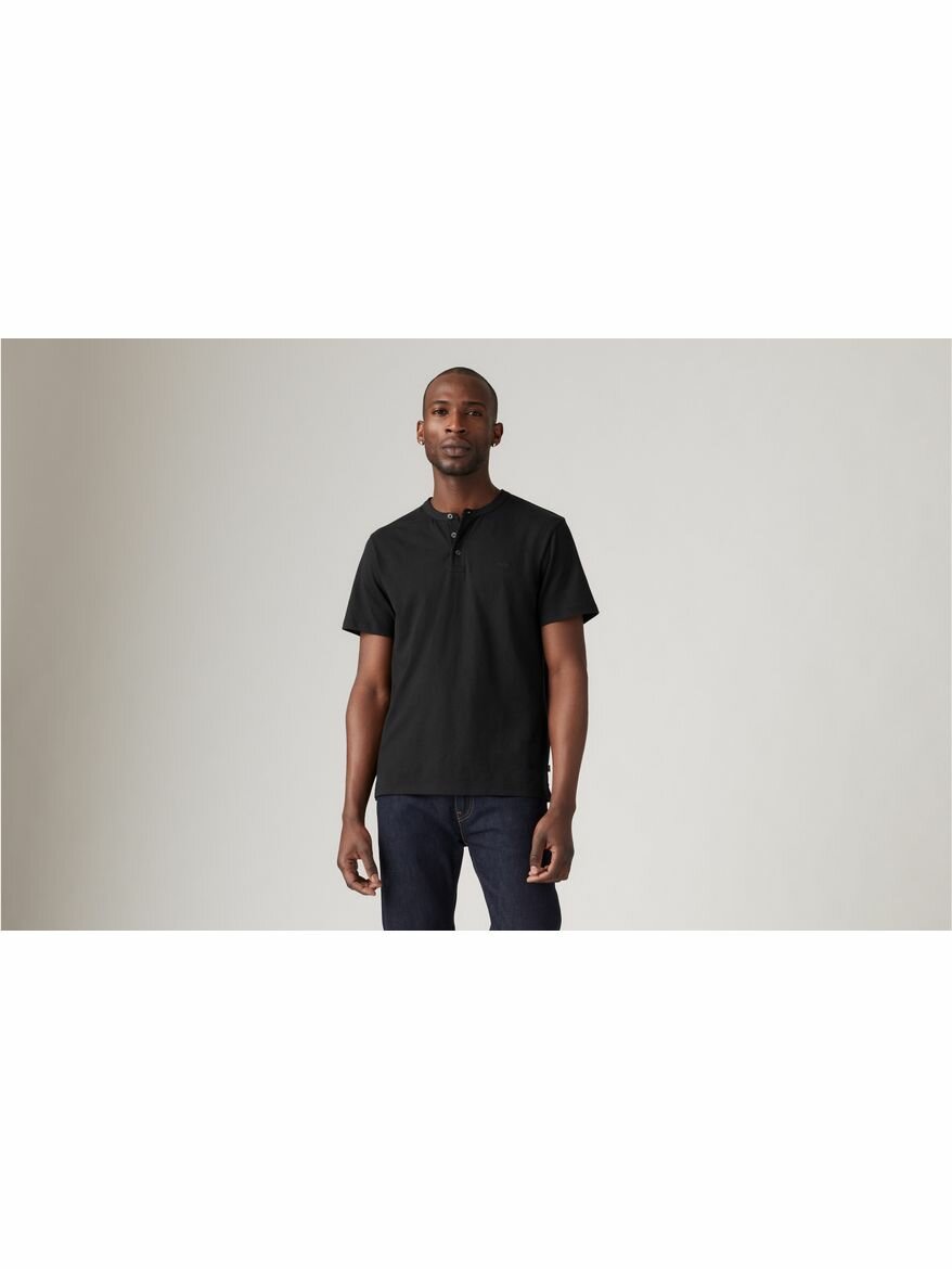 Футболка Levi's Men Housemark Henley Tee, размер L, черный