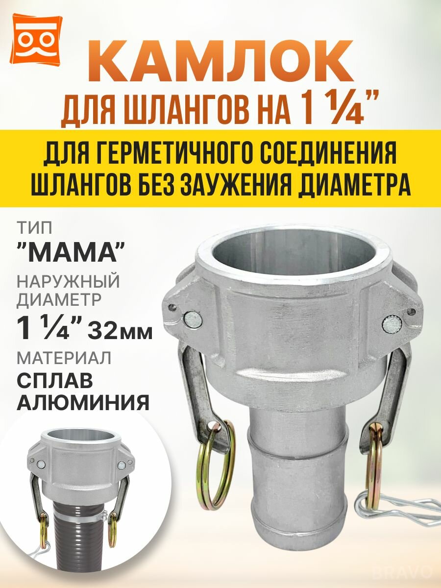 Соединение камлок алюминиевый С-125 1 