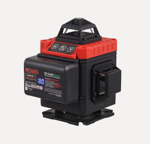 Изображение товара Лазерный построитель Ресанта ПЛ-4Х360ШС, зеленый луч, штатив, очки, кейс