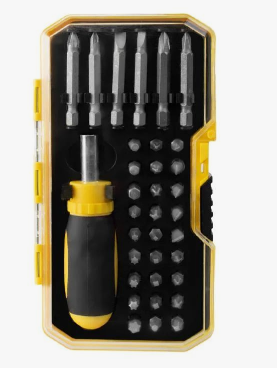 Набор отверток с насадками Master Hand 34 предмета в пластиковом боксе — фото 1