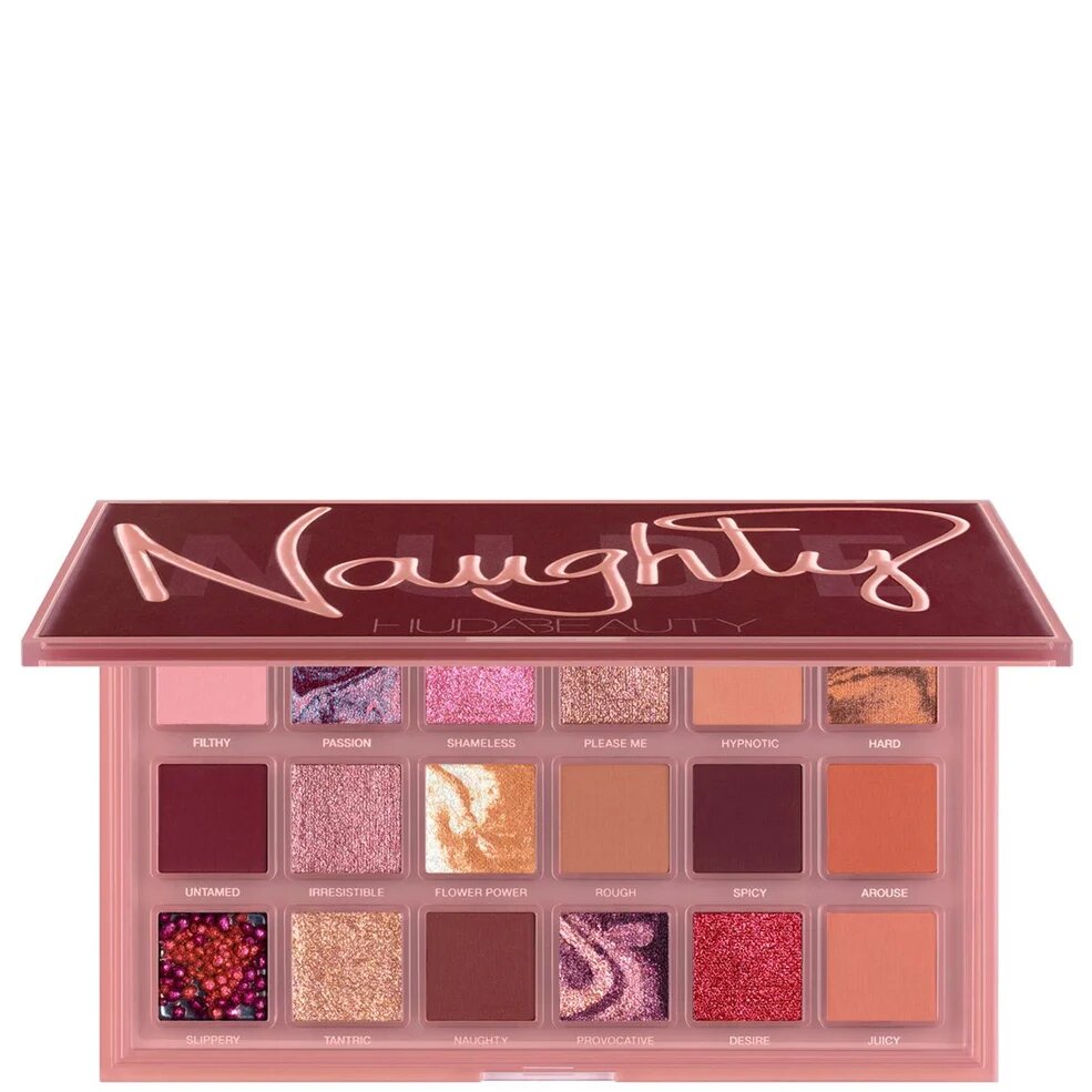 Палетка теней Huda Beauty "Naughty Nude", матовый и металлик финиш, 18 оттенков, 16,8 г
