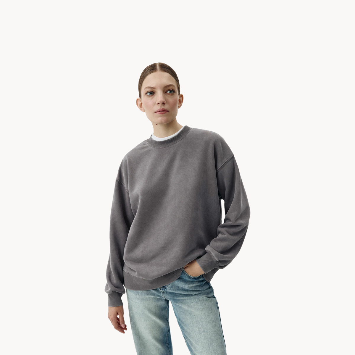 Свитшот Sela, размер M, , серый меланж