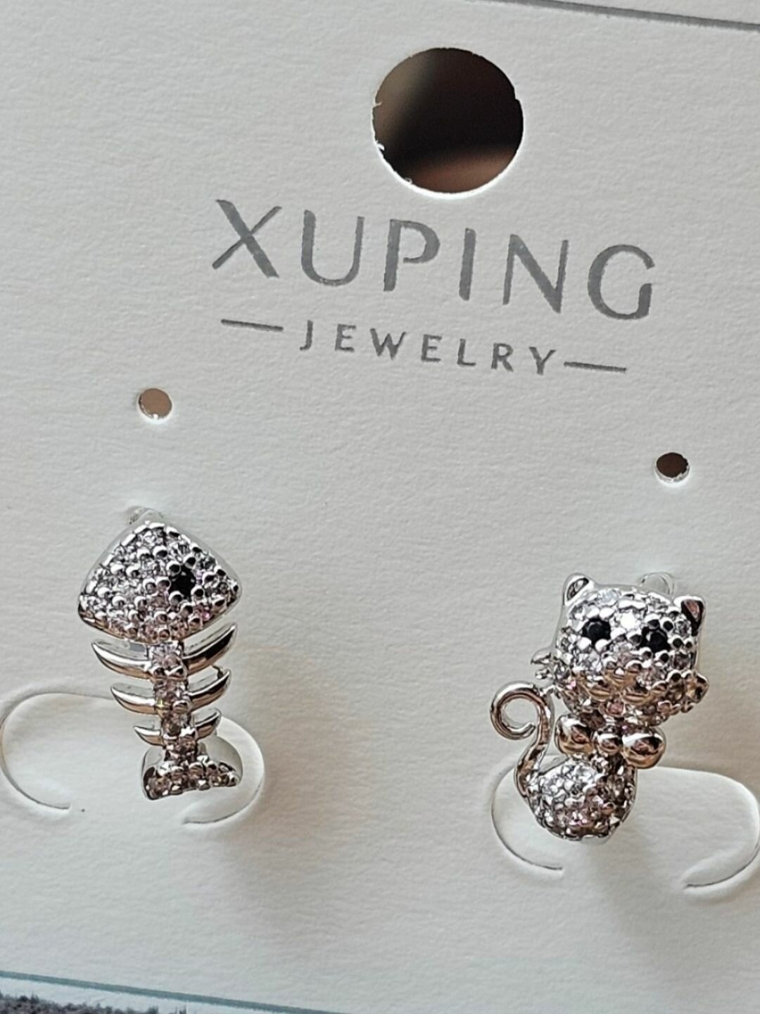 Комплект серег, фианит