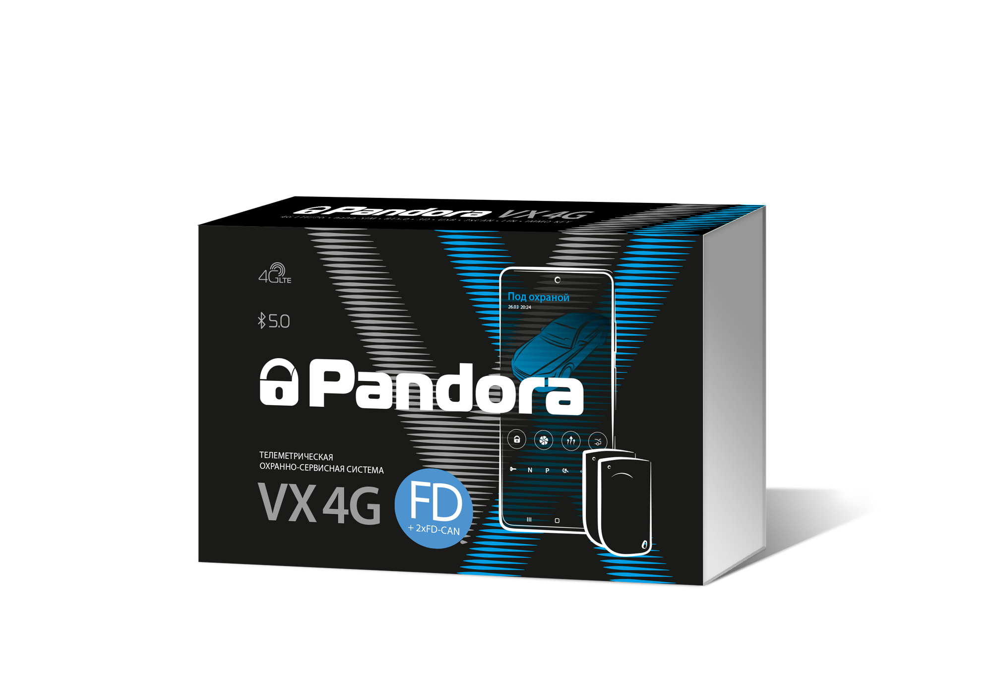 Автосигнализация Pandora VX-4G FD, 2xCAN FD, 4G LTE, GSM, с автозапуском