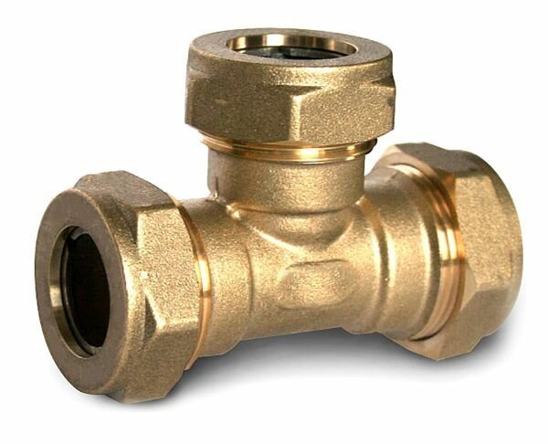 Тройник зажимной Stahlmann d25х25х25 мм для гибкой нержавеющей трубы