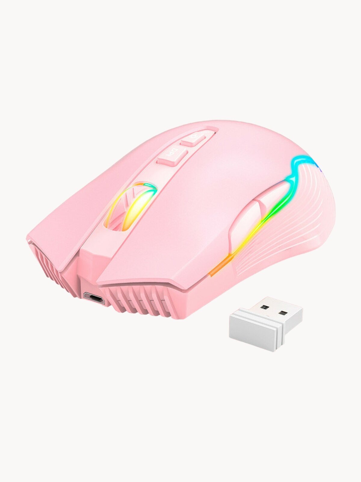 Беспроводная игровая мышь для компьютера Onikuma CW905-P Pink Cloud с RGB подсветкой
