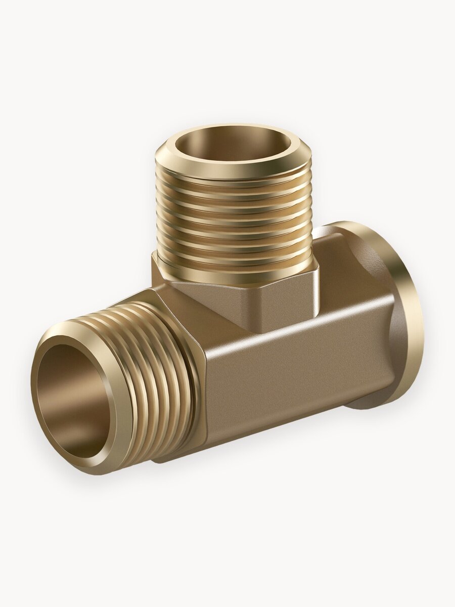 Тройник 1/2" ONKRON FRT1-2 внутренняя-наружная-наружная резьба, латунь