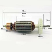 Якорь / ротор для STERN УШМ AG 180 C 1500 WT (подходит на STURM, OMAX , WALLER и другие), (Якорь арт. 864)